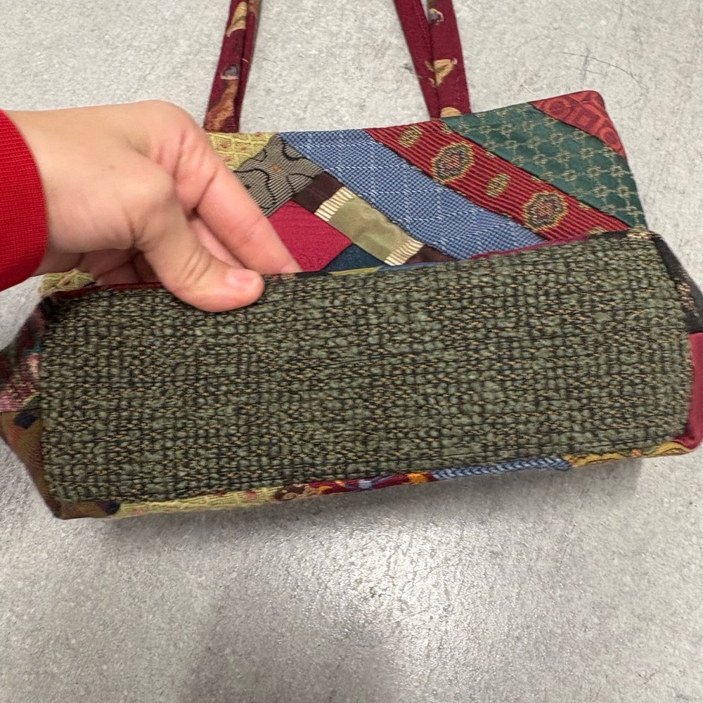 Vintage Handmade Patchwork Tie Dragonfly Shoulder… - image 2